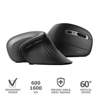 TRUST ergonomikus függőleges egér Verro Wireless Ergonomic Mouse, fekete