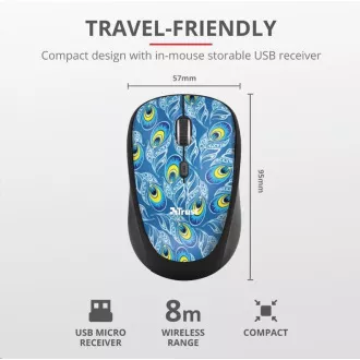 TRUST Yvi Wireless Mouse - páva TRUST Yvi Wireless Mouse - páva