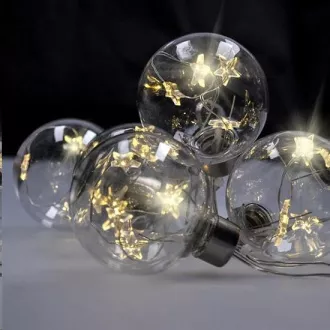 Solight LED karácsonyi golyó készlet csillagokkal, mérete 8cm, 6db, 30LED, időzítő, teszter, 3xAA Solight LED karácsonyi golyó készlet csillagokkal, mérete 8cm, 6db, 30LED, időzítő, teszter, 3xAA