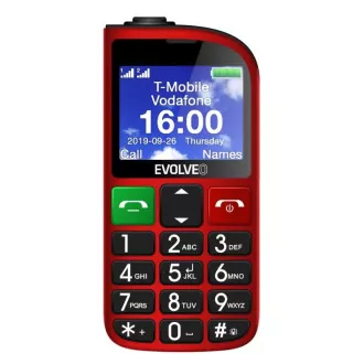 EVOLVEO EasyPhone FM mobiltelefon időseknek töltőállvánnyal (piros színű)