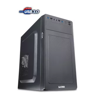 1stCOOL tok STEP 3 ver.2, micro ATX, AU, 2xUSB 3.0   2x USB 2.0, tápegység nélkül, Fekete