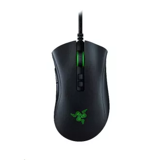 RAZER egér DeathAdder V2, optikai, 20 000 dpi felbontás, USB, hibrid felhőtárhely és integrált memória, RGB