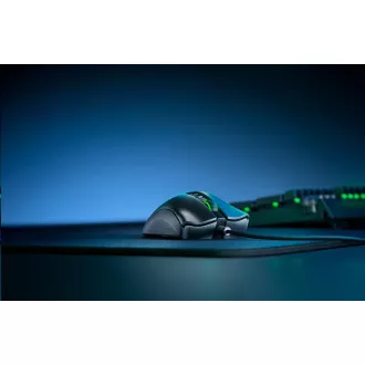 RAZER egér DeathAdder V2, optikai, 20 000 dpi felbontás, USB, hibrid felhőtárhely és integrált memória, RGB