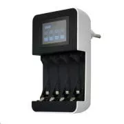 Solight töltő LCD kijelzővel, AC 230V, 450mA, 4 csatornás, AA / AAA, mikroprocesszor vezérelt