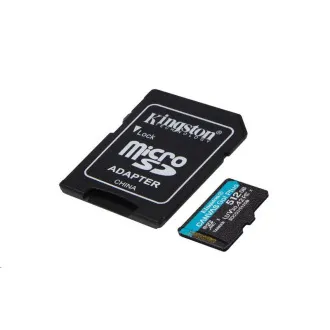 Kingston MicroSDXC kártya 512GB Canvas Go! Plus, R:170/W:90MB/s, Class 10, UHS-I, U3, V30, A2   Adapter - Használt