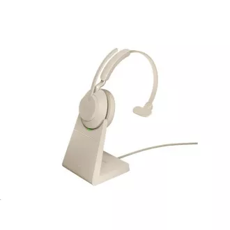 Jabra headset állvánnyal Evolve2 65, Link 380c MS, mono, bézs - Felbontott Jabra headset állvánnyal Evolve2 65, Link 380c MS, mono, bézs - Felbontott