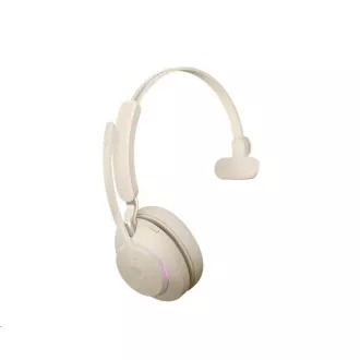 Jabra headset állvánnyal Evolve2 65, Link 380c MS, mono, bézs - Felbontott Jabra headset állvánnyal Evolve2 65, Link 380c MS, mono, bézs - Felbontott
