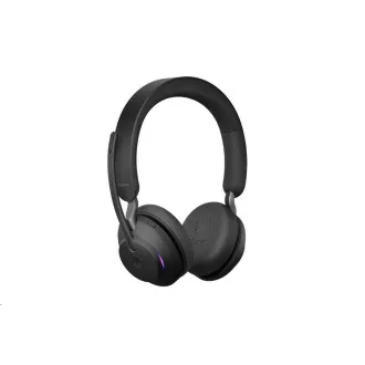 Jabra headset állvánnyal Evolve2 65, Link 380a MS, sztereó, fekete
