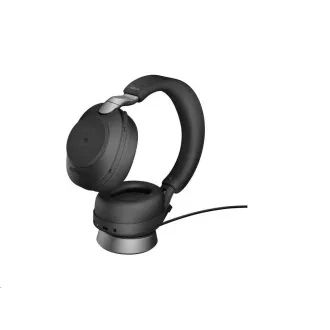 Jabra headset állvánnyal Evolve2 85, Link 380a MS, sztereó, fekete