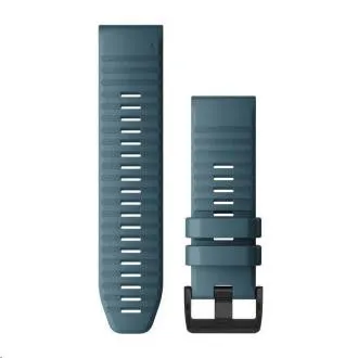 Garmin szíj fenix6X-hez - QuickFit 26, szilikon, kék, fekete csat
