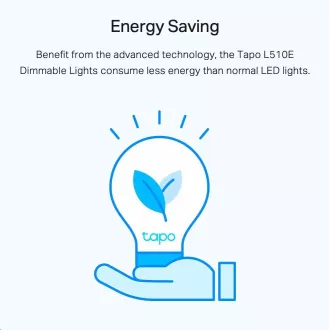 TP-Link Tapo L510E Smart WiFi dimmelhető LED izzó (fehér, 2700K, 806lm, 2, 4GHz, E27)