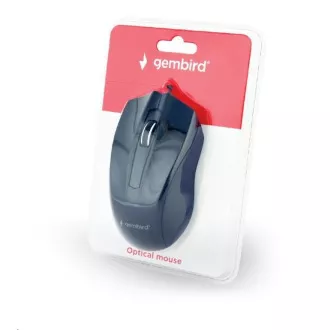 GEMBIRD egér MUS-3B-01, vezetékes, optikai, 1000 dpi, USB, fekete