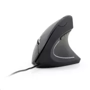 GEMBIRD egér MUS-ERGO-01, vezetékes, optikai, függőleges, 1200-3200 dpi, USB, fekete