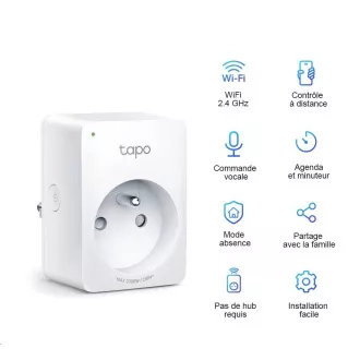 TP-Link Tapo P100 (2 db) intelligens WiFi mini konnektor (2300W, 10A, 2, 4 GHz, BT)