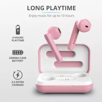 TRUST Primo Touch Bluetooth vezeték nélküli fülhallgató - rózsaszín TRUST Primo Touch Bluetooth vezeték nélküli fülhallgató - rózsaszín