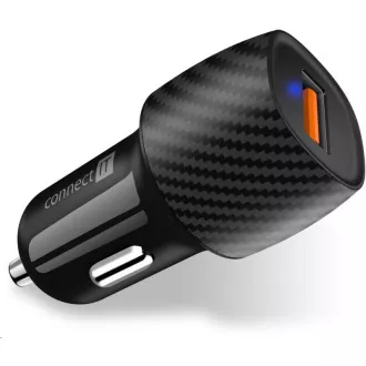 CONNECT IT InCarz QUICK CHARGE 3.0 autós töltő, 1x USB-A, 3 A, szén