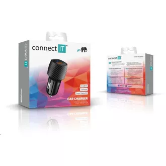 CONNECT IT InCarz QUICK CHARGE 3.0 autós töltő, 1x USB-A, 3 A, szén