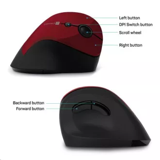 CSATLAKOZTASSA AZ EGÉSZSÉGÉRT ergonómikus függőleges egér, (+ 1x AA elem nélkül), vezeték nélküli, piros CSATLAKOZTASSA AZ EGÉSZSÉGÉRT ergonómikus függőleges egér, (+ 1x AA elem nélkül), vezeték nélküli, piros