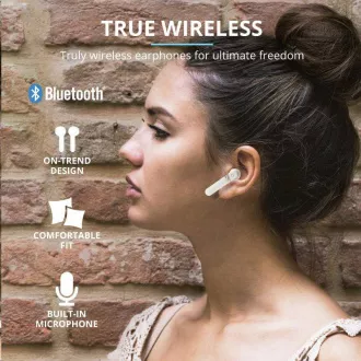 TRUST Primo Touch Bluetooth vezeték nélküli fülhallgató - fehér TRUST Primo Touch Bluetooth vezeték nélküli fülhallgató - fehér