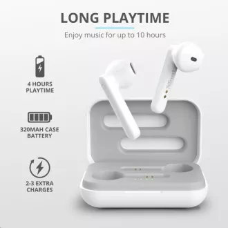 TRUST Primo Touch Bluetooth vezeték nélküli fülhallgató - fehér TRUST Primo Touch Bluetooth vezeték nélküli fülhallgató - fehér