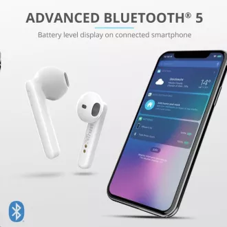 TRUST Primo Touch Bluetooth vezeték nélküli fülhallgató - fehér TRUST Primo Touch Bluetooth vezeték nélküli fülhallgató - fehér