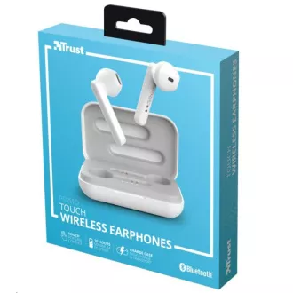 TRUST Primo Touch Bluetooth vezeték nélküli fülhallgató - fehér TRUST Primo Touch Bluetooth vezeték nélküli fülhallgató - fehér