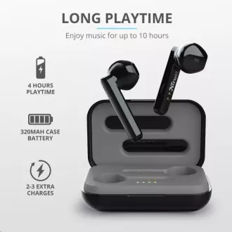 TRUST Primo Touch Bluetooth vezeték nélküli fülhallgató - fekete