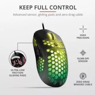TRUST gaming egér GXT 960 Graphin Ultrakönnyű játékegér TRUST gaming egér GXT 960 Graphin Ultrakönnyű játékegér