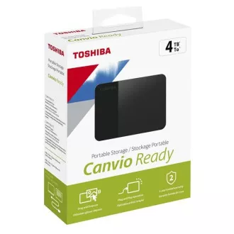 TOSHIBA külső merevlemez CANVIO READY (ÚJ) 4TB, USB 3.2 Gen 1, fekete TOSHIBA külső merevlemez CANVIO READY (ÚJ) 4TB, USB 3.2 Gen 1, fekete