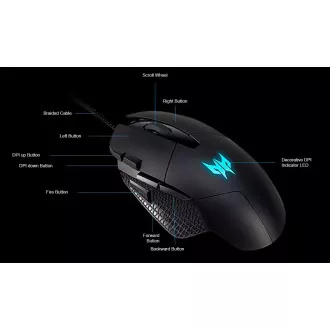 ACER Predator CESTUS 315 - játék egér, 4 szintű DPI 800-6500dpi, Pixart 3325 érzékelő, IPS/speed 100, 8 gombok ACER Predator CESTUS 315 - játék egér, 4 szintű DPI 800-6500dpi, Pixart 3325 érzékelő, IPS/speed 100, 8 gombok