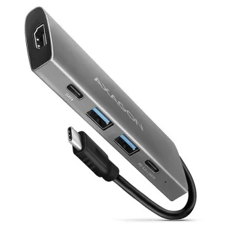 AXAGON HMC-5G2, USB 10Gbps hub, portok 2x USB-A, 2x USB-C, HDMI 4k/60, PD 100W, USB-C kábel 13cm