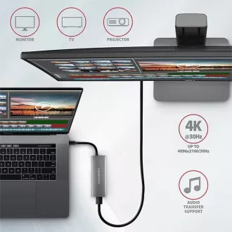 AXAGON HMC-5G2, USB 10Gbps hub, portok 2x USB-A, 2x USB-C, HDMI 4k/60, PD 100W, USB-C kábel 13cm