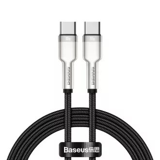 Baseus Cafule sorozatú töltő-/adatkábel USB-C dugasz USB-C dugó fém csatlakozókkal 100W 1m, fekete