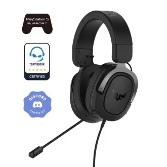 ASUS TUF Gaming H3 Gun Fém fejhallgató, Gaming Headset, fekete-szürke