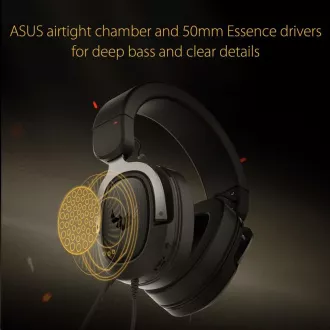 ASUS TUF Gaming H3 Gun Fém fejhallgató, Gaming Headset, fekete-szürke