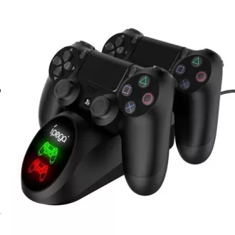 iPega PG-9180 Dupla töltő dokkolóállomás PS4 gamepadekhez, fekete