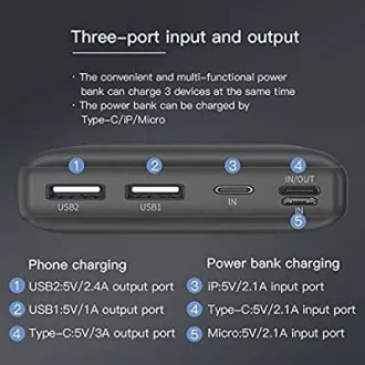 Baseus Mini JA gyorstöltő 3A 30000mAh, fekete Baseus Mini JA gyorstöltő 3A 30000mAh, fekete