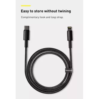 Baseus Tungsten Gold gyorstöltő / adatkábel USB-C és Lightning PD 20W 2m, fekete