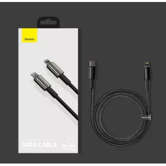 Baseus Tungsten Gold gyorstöltő / adatkábel USB-C és Lightning PD 20W 2m, fekete