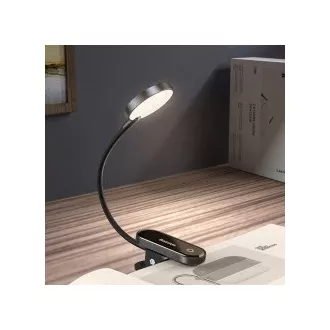 Baseus LED olvasólámpa klipszel, szürke