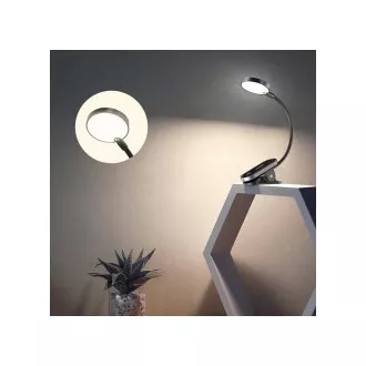 Baseus LED olvasólámpa klipszel, szürke