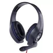 GEMBIRD fejhallgató mikrofonos GHS-05-M, játék, fekete-kék, 1x 4 pólusú 3,5 mm-es jack