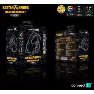 CONNECT IT gaming fejhallgató BATTLE RGB Ed. 3, mikrofonnal, fekete