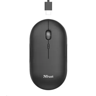 TRUST egér PUCK, vezeték nélküli, USB, fekete