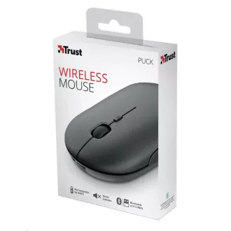 TRUST egér PUCK, vezeték nélküli, USB, fekete