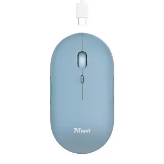 TRUST egér PUCK, vezeték nélküli, USB, kék, bluetooth