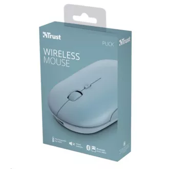 TRUST egér PUCK, vezeték nélküli, USB, kék, bluetooth