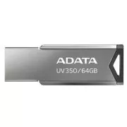 ADATA Flash Drive 64GB UV350, USB 3.2 Dash Drive, Sötét ezüst színű fémszerkezet