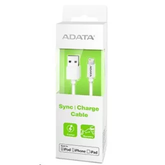 ADATA Sync & Charge Lightning kábel - USB A 2.0, 100 cm, műanyag, fehér