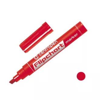 Marker Centropen 8560 flipcharthoz, piros ékvég 1-4,6 mm